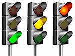 Traffic lights signals set.