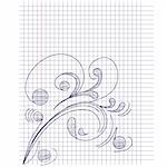 Note paper with floral ornament