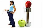 weight loss workout apples brunette in jeans