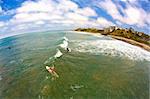 Wide Angle San Clemente Surfing from the Pier looking North