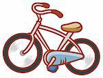 illustration drawing of a bicycle isolate in white background