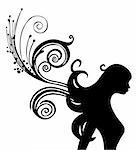 a vivid illustration of a woman silhouette