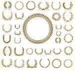 Set of detailed vector victory laurel wreaths. Easy to edit and change colors.