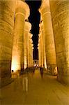 Columns in Luxor Temple lit up at night