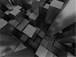 abstract 3d illustration of metal boxes background