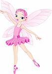 Dancing Pink Cute fairy ballerina