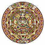 Maya calendar illustration - over white