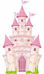 Illustration of a Magic Fairy Tale Princess Castle