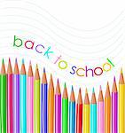 Back to school colore pencils background