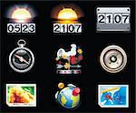 Set of the weather forecast related icons
