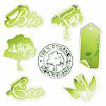 green eco stickers - vector illustration