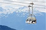 Chair lift for the ski runs at Whistler Peak in British Columbia, Canada