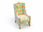 stylish 3d chair on the white background