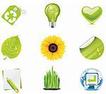 Set of the green ecology related icons