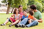 Happy family having fun in the park,outdoors