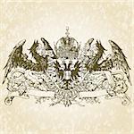 Detailed gothic griffin illustration. Easy to change colors.