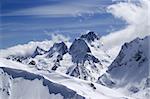 Caucasus Mountains. Dombai. View from the top of Musa Achitara.