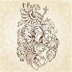 Detailed gothic eagle illustration. Easy to change colors.