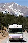 RV driving the mountains of Colorado