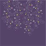 Dark purple floral background vector illustration