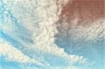 Halftone editable vector illustration of sky and clouds