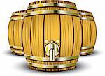 Vector illustration of Wooden Barrels over white. EPS 8, AI, JPEG