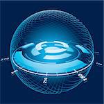 Fantasy Space Navigation Sphere. Vector Illustration