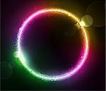 Vector illustration of color abstract background with blurred magic neon light circle