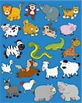 Set of vector illustrated animals - children style