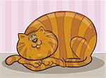 Cartoon vector illustration of happy fat cat