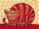 Vector illustration of sleepy Red Cat