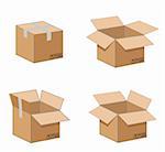 set of 4 boxes. vector illustration