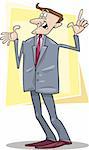 Cartoon illustration of businessman giving speech