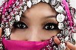 Close up picture of a Muslim woman wearing a veil