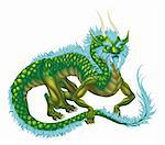 An illustration of an oriental style dragon