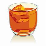 fully editable vector illustration of whiskey glass