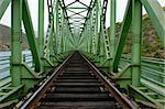rail train on a bridge