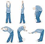 Illustration of Man Practice Tai Chi Warm-up