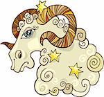 Illustration of zodiac aries sign