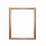 golden picture frame isolated on a white background