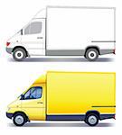 Yellow commercial vehicle - delivery truck - colored and layout