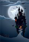 Halloween scary castle, perfect illustration for Halloween holiday