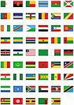 Complete vector set of flags from Africa. All objects are grouped and tagged with the country name.