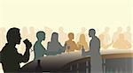 Editable vector silhouettes of people in a wine bar with all figures as separate objects