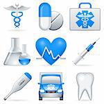 Set of 9 medical icons.