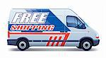 White commercial vehicle - delivery van Ð free shipping