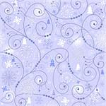 Blue christmas seamless pattern with snowflakes and stars (vector)