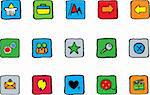 website and internet icons Bright colors