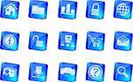 website and internet icons  blue transparent box series