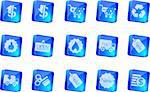 Sale and Shopping icons  blue transparent box series